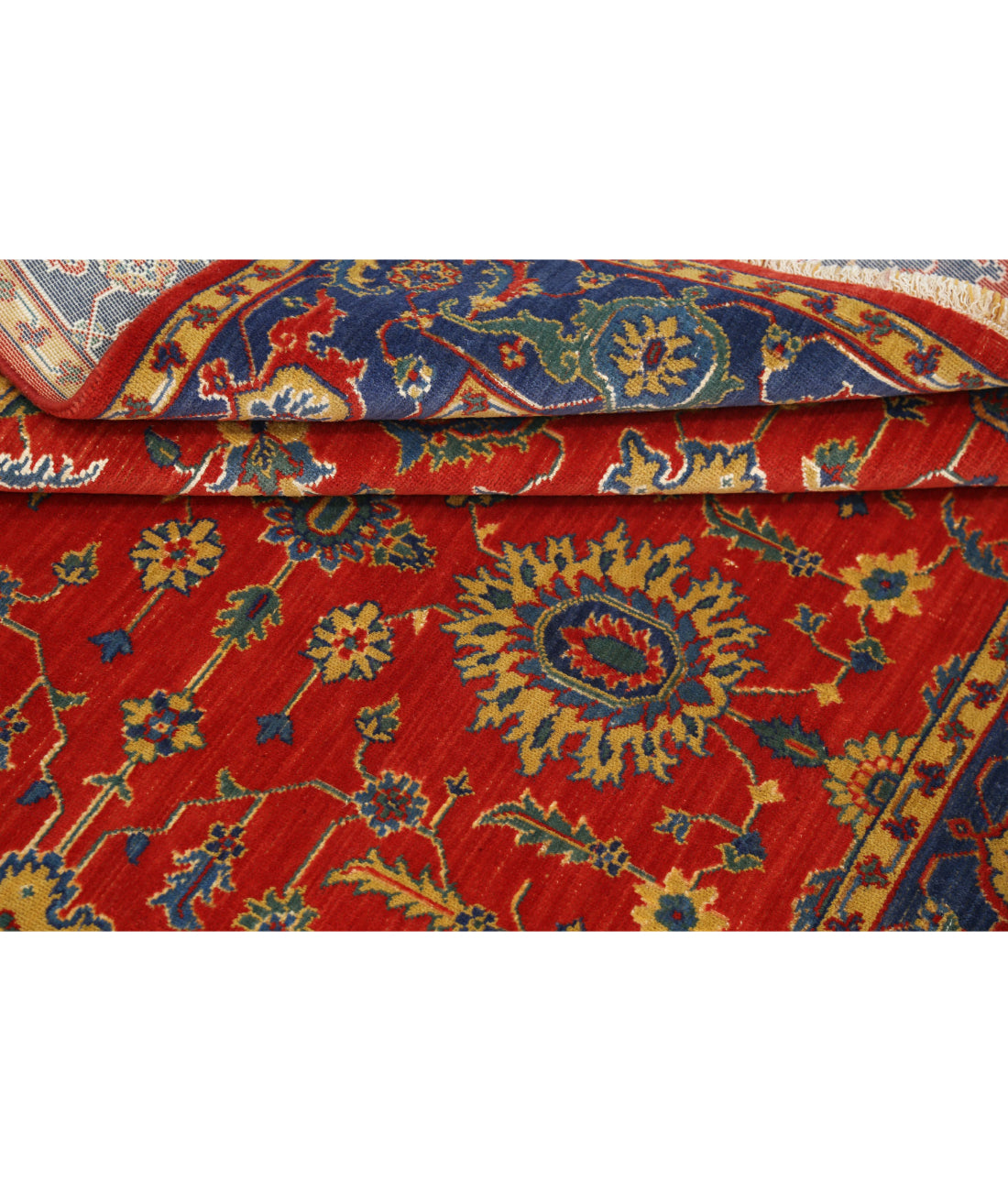 Gulshan 3'10'' X 6'0'' Power-Loomed Wool-Bamboo Silk Rug 3'10'' x 6'0'' (115 X 180) / Red / Blue