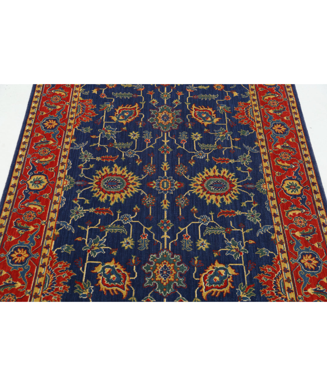 Gulshan 3'10'' X 6'1'' Power-Loomed Wool-Bamboo Silk Rug 3'10'' x 6'1'' (115 X 183) / Blue / Red