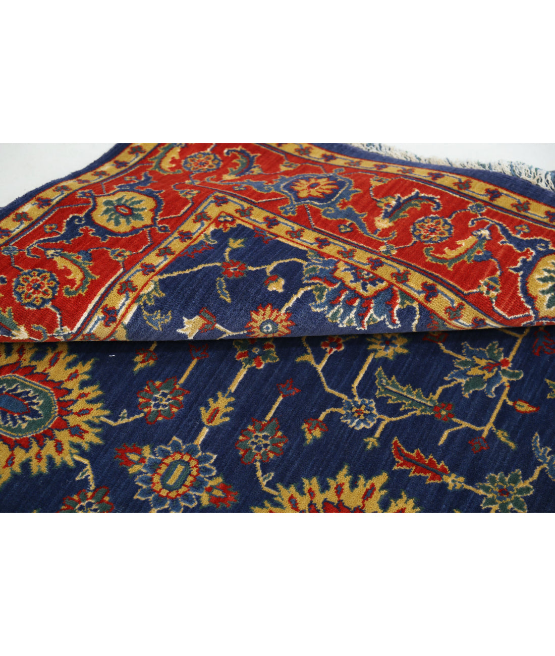 Gulshan 3'10'' X 6'1'' Power-Loomed Wool-Bamboo Silk Rug 3'10'' x 6'1'' (115 X 183) / Blue / Red