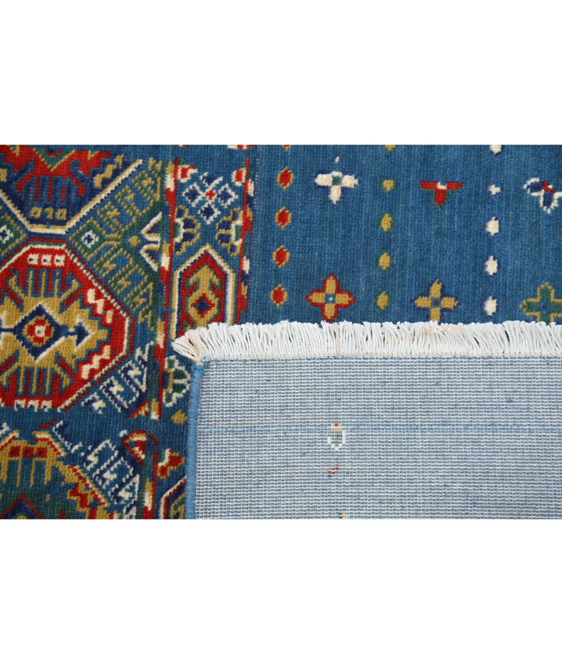 Gulshan 4'0'' X 5'9'' Power-Loomed Wool-Bamboo Silk Rug 4'0'' x 5'9'' (120 X 173) / Blue / Red