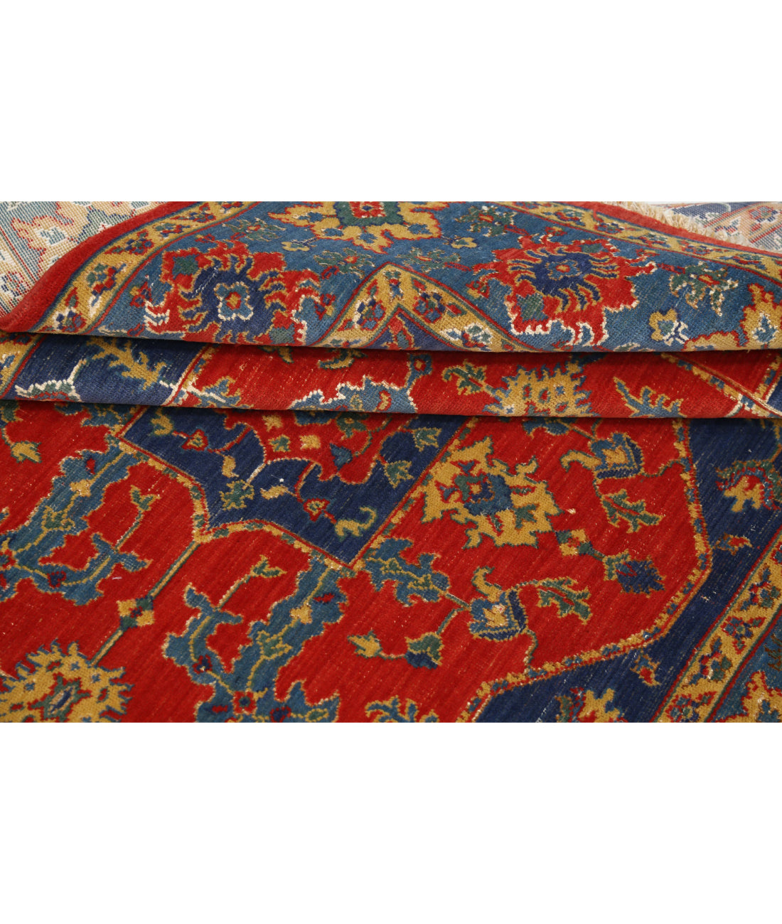 Gulshan 3'10'' X 6'0'' Power-Loomed Wool-Bamboo Silk Rug 3'10'' x 6'0'' (115 X 180) / Red / Blue