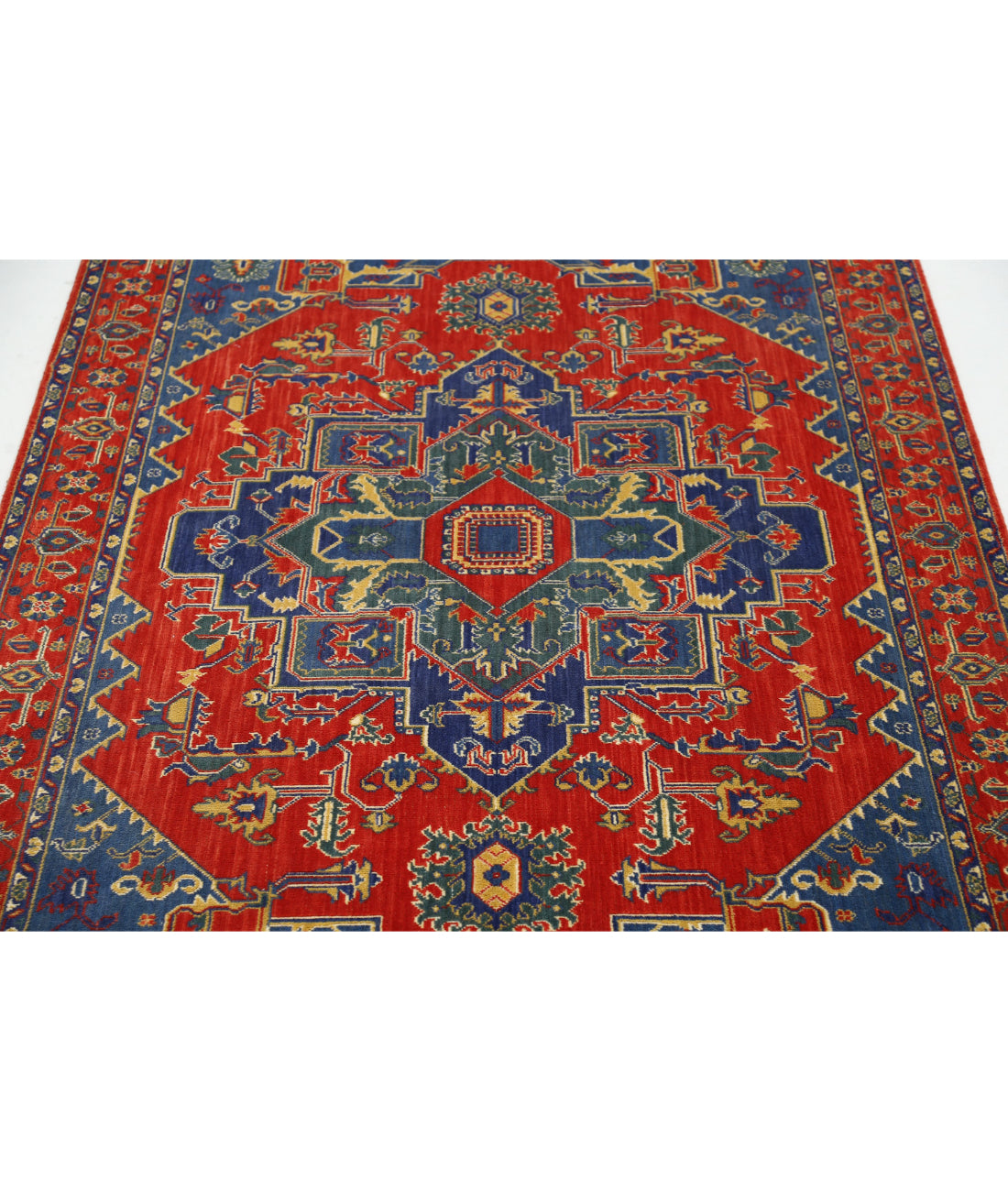 Gulshan 3'1'' X 6'0'' Power-Loomed Wool-Bamboo Silk Rug 3'1'' x 6'0'' (93 X 180) / Red / Blue