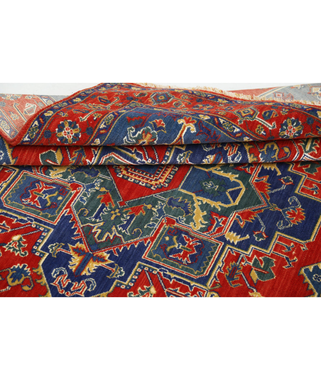 Gulshan 3'1'' X 6'0'' Power-Loomed Wool-Bamboo Silk Rug 3'1'' x 6'0'' (93 X 180) / Red / Blue