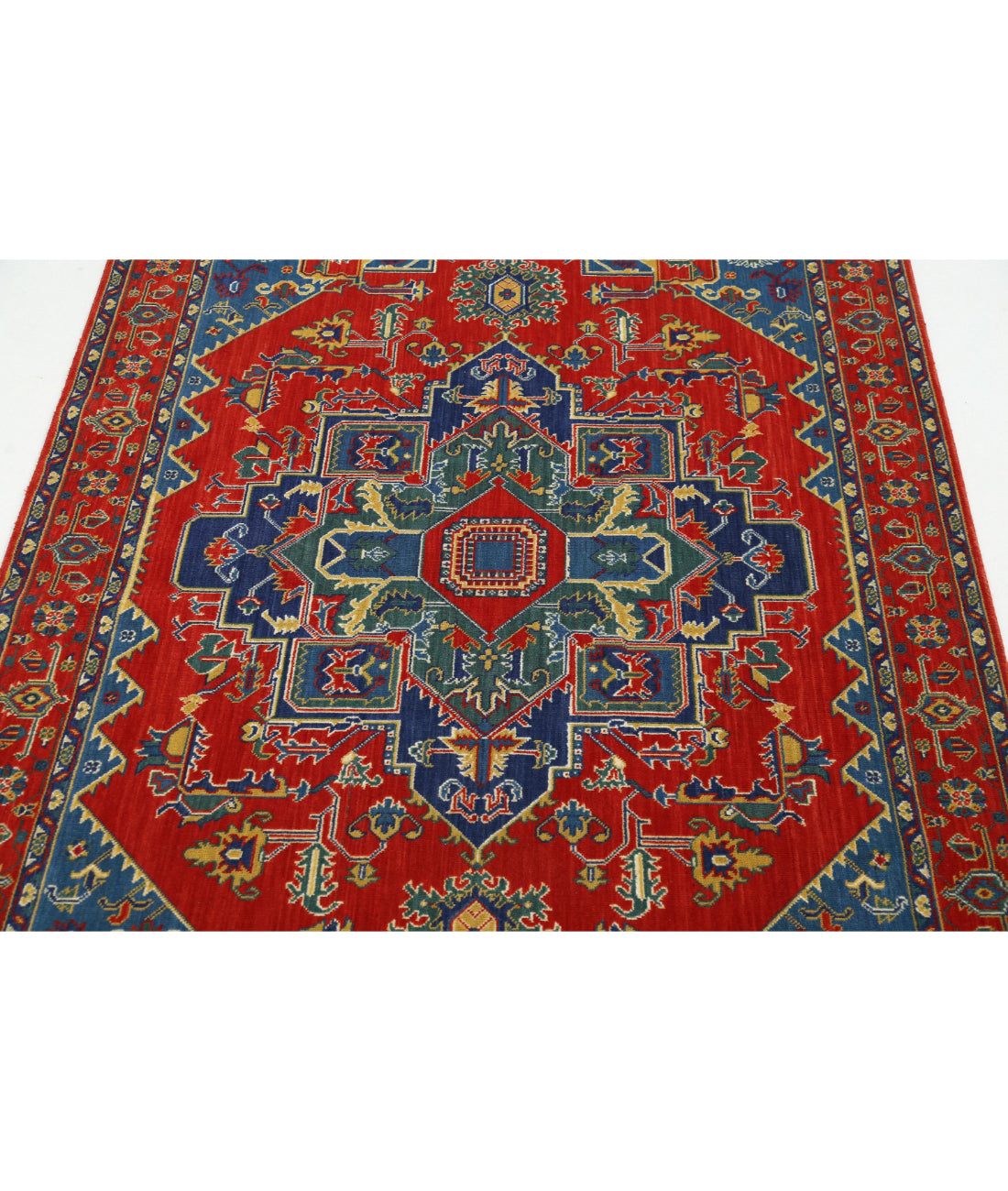 Gulshan 3'10'' X 6'0'' Power-Loomed Wool-Bamboo Silk Rug 3'10'' x 6'0'' (115 X 180) / Red / Blue