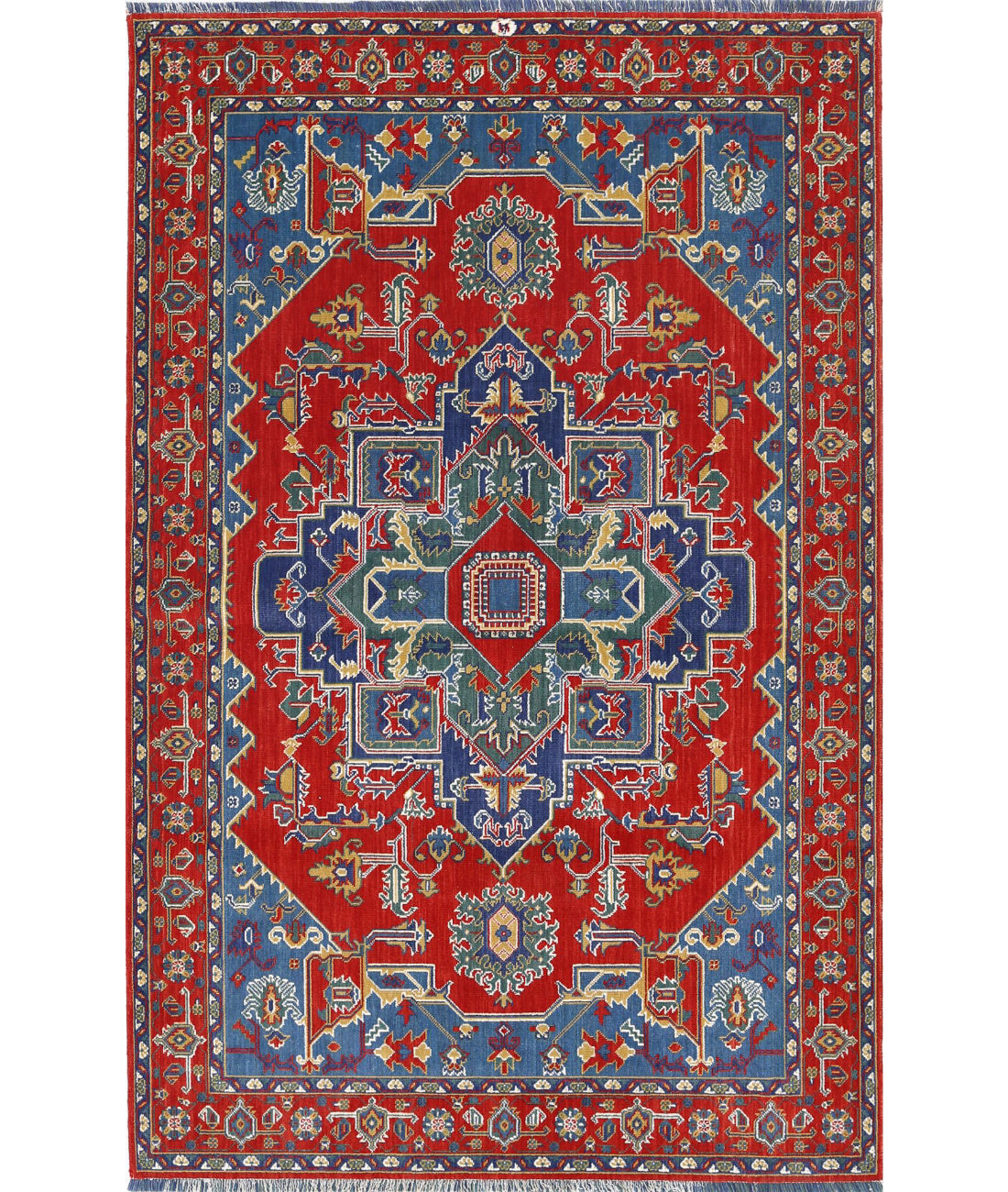 Gulshan 3'10'' X 6'0'' Power-Loomed Wool-Bamboo Silk Rug 3'10'' x 6'0'' (115 X 180) / Red / Blue