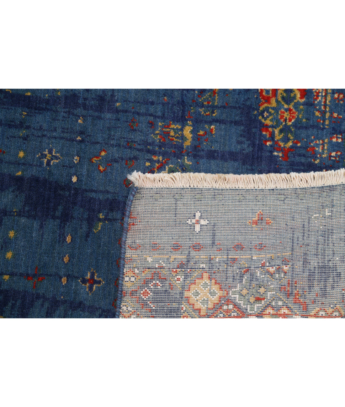 Gulshan 4'0'' X 5'10'' Power-Loomed Wool-Bamboo Silk Rug 4'0'' x 5'10'' (120 X 175) / Blue / Red