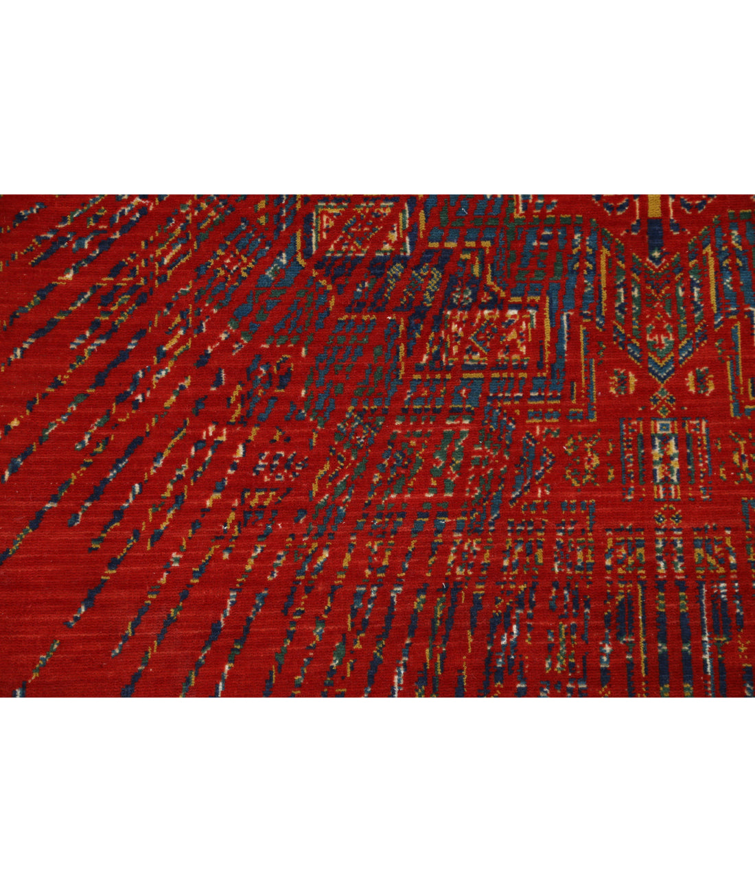 Gulshan 4'0'' X 5'9'' Power-Loomed Wool-Bamboo Silk Rug 4'0'' x 5'9'' (120 X 173) / Red / Blue