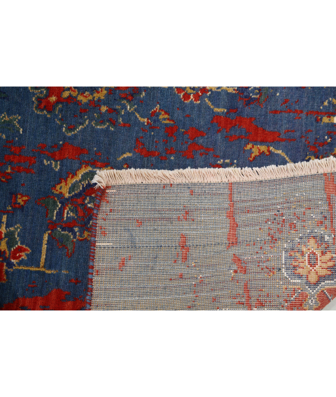 Gulshan 4'0'' X 5'10'' Power-Loomed Wool-Bamboo Silk Rug 4'0'' x 5'10'' (120 X 175) / Blue / Red