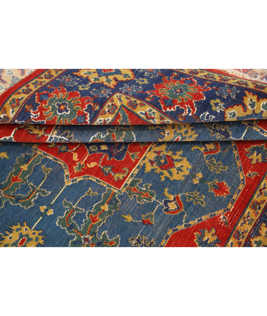 Gulshan 3'10'' X 6'0'' Power-Loomed Wool-Bamboo Silk Rug 3'10'' x 6'0'' (115 X 180) / Red / Blue