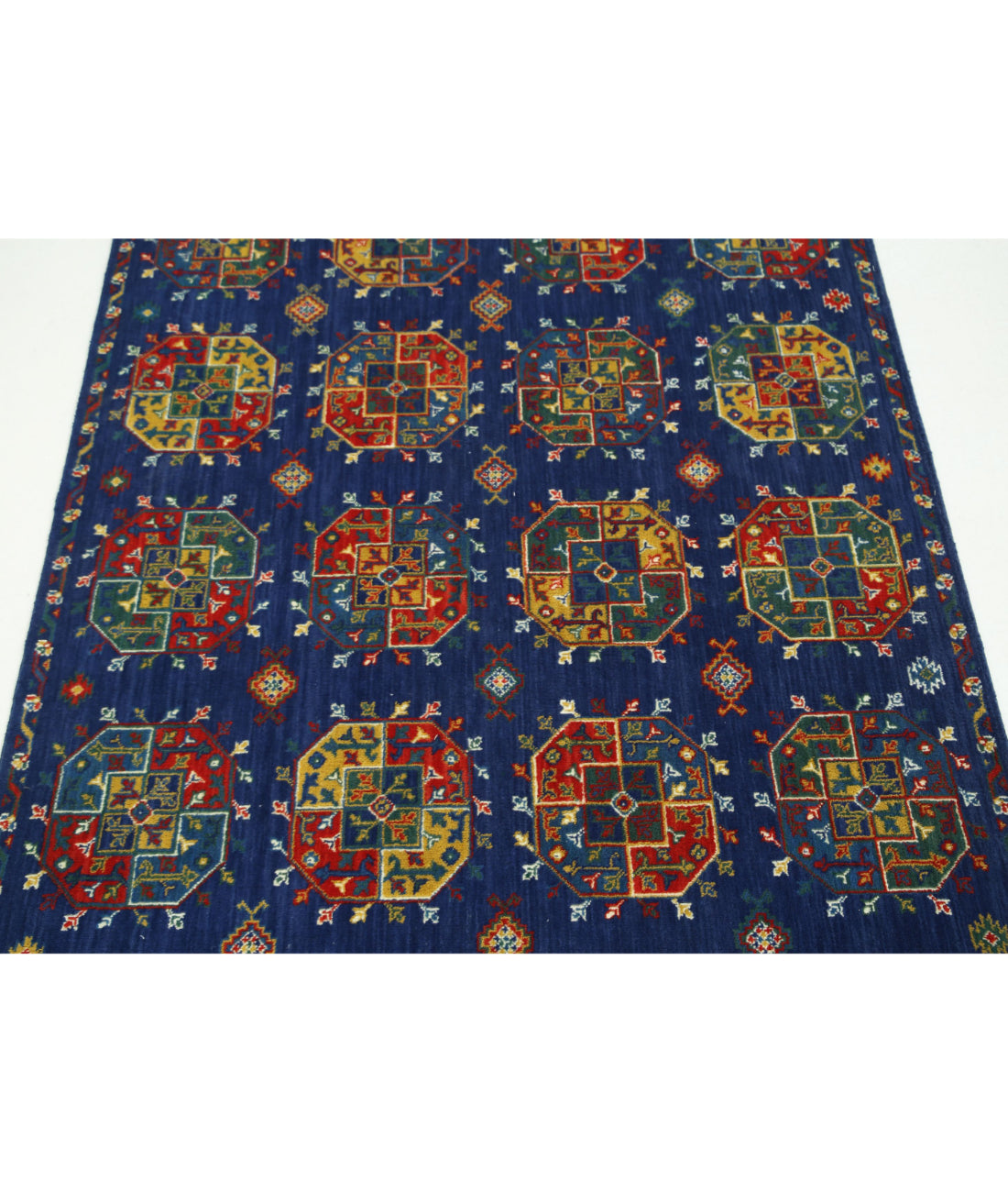 Gulshan 3'10'' X 6'0'' Power-Loomed Wool-Bamboo Silk Rug 3'10'' x 6'0'' (115 X 180) / Blue / Red