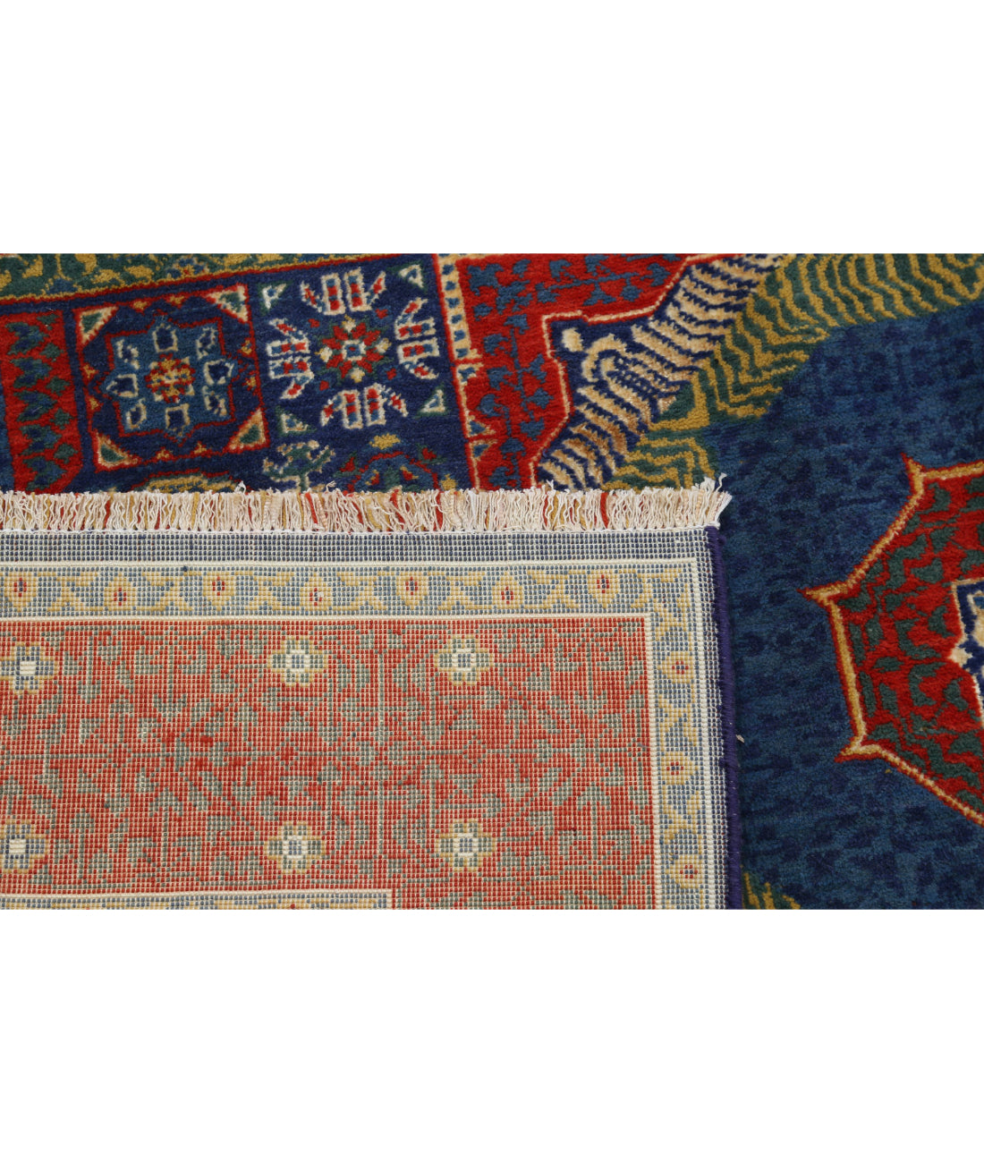 Gulshan 3'10'' X 6'0'' Power-Loomed Wool-Bamboo Silk Rug 3'10'' x 6'0'' (115 X 180) / Blue / Red