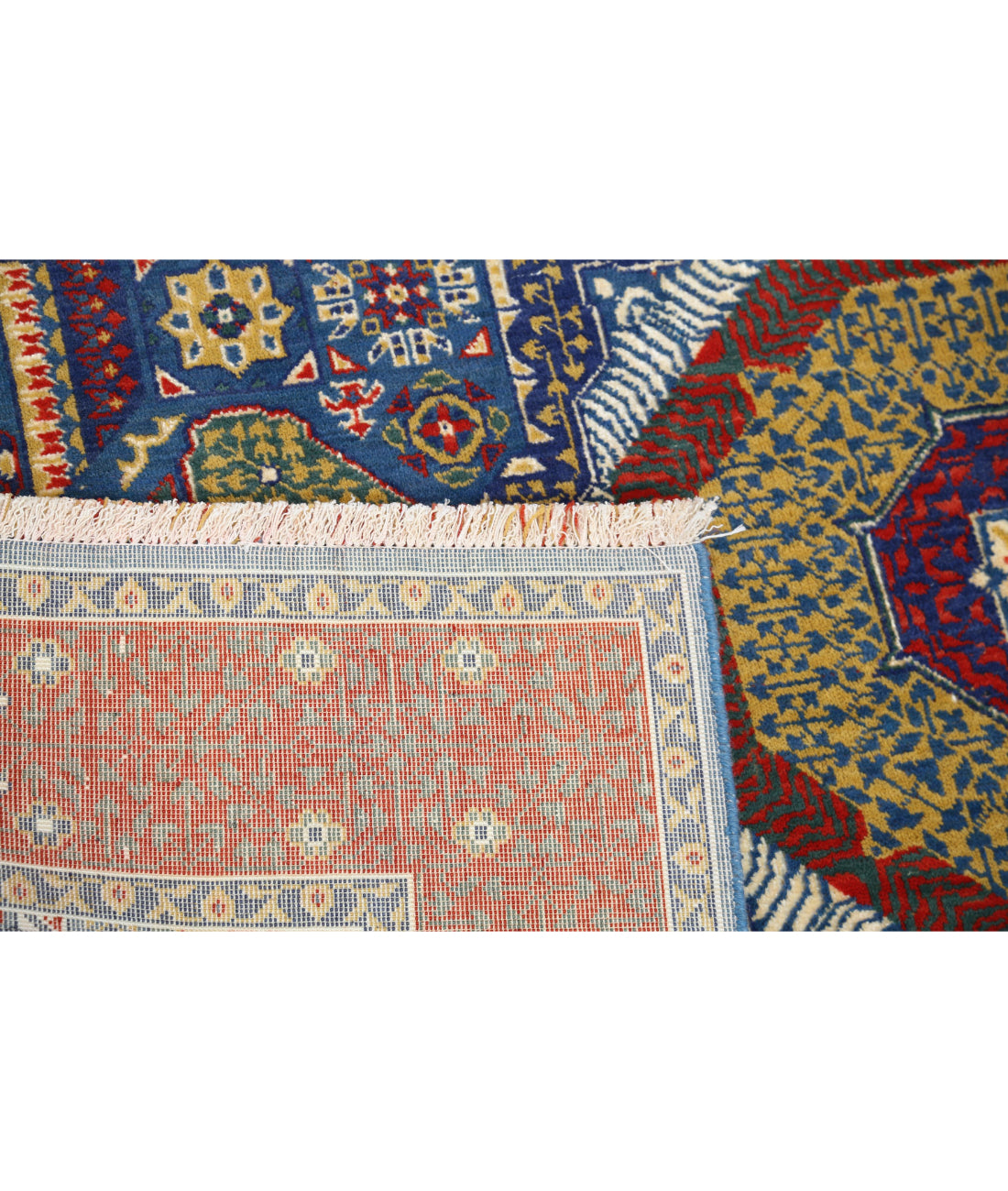 Gulshan 3'10'' X 6'0'' Power-Loomed Wool-Bamboo Silk Rug 3'10'' x 6'0'' (115 X 180) / Blue / Red
