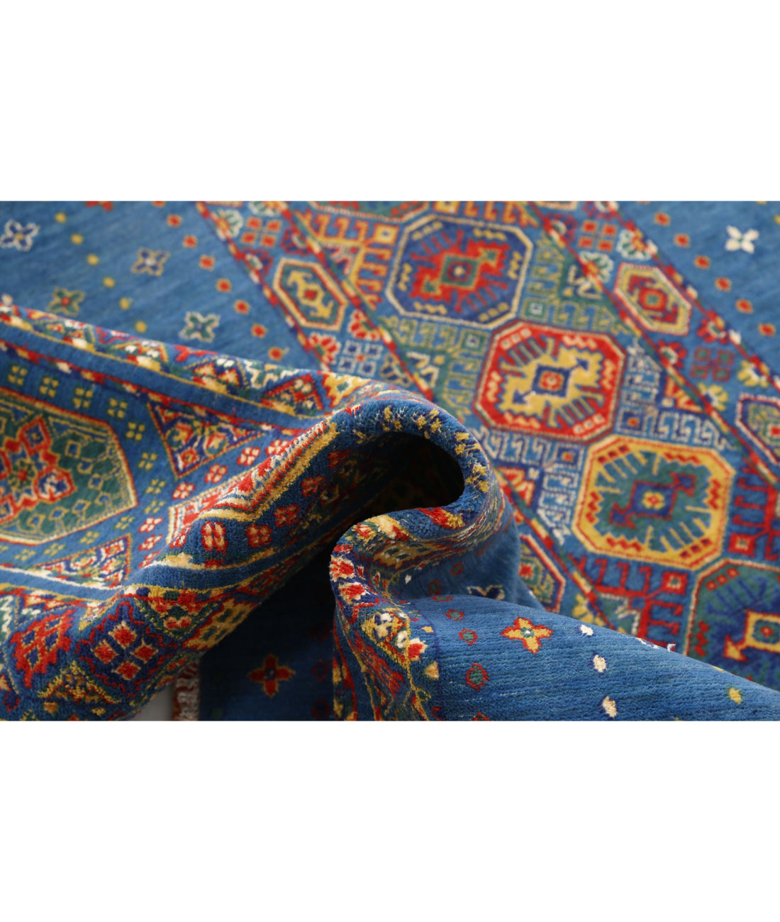 Gulshan 3'10'' X 6'0'' Power-Loomed Wool-Bamboo Silk Rug 3'10'' x 6'0'' (115 X 180) / Blue / Red