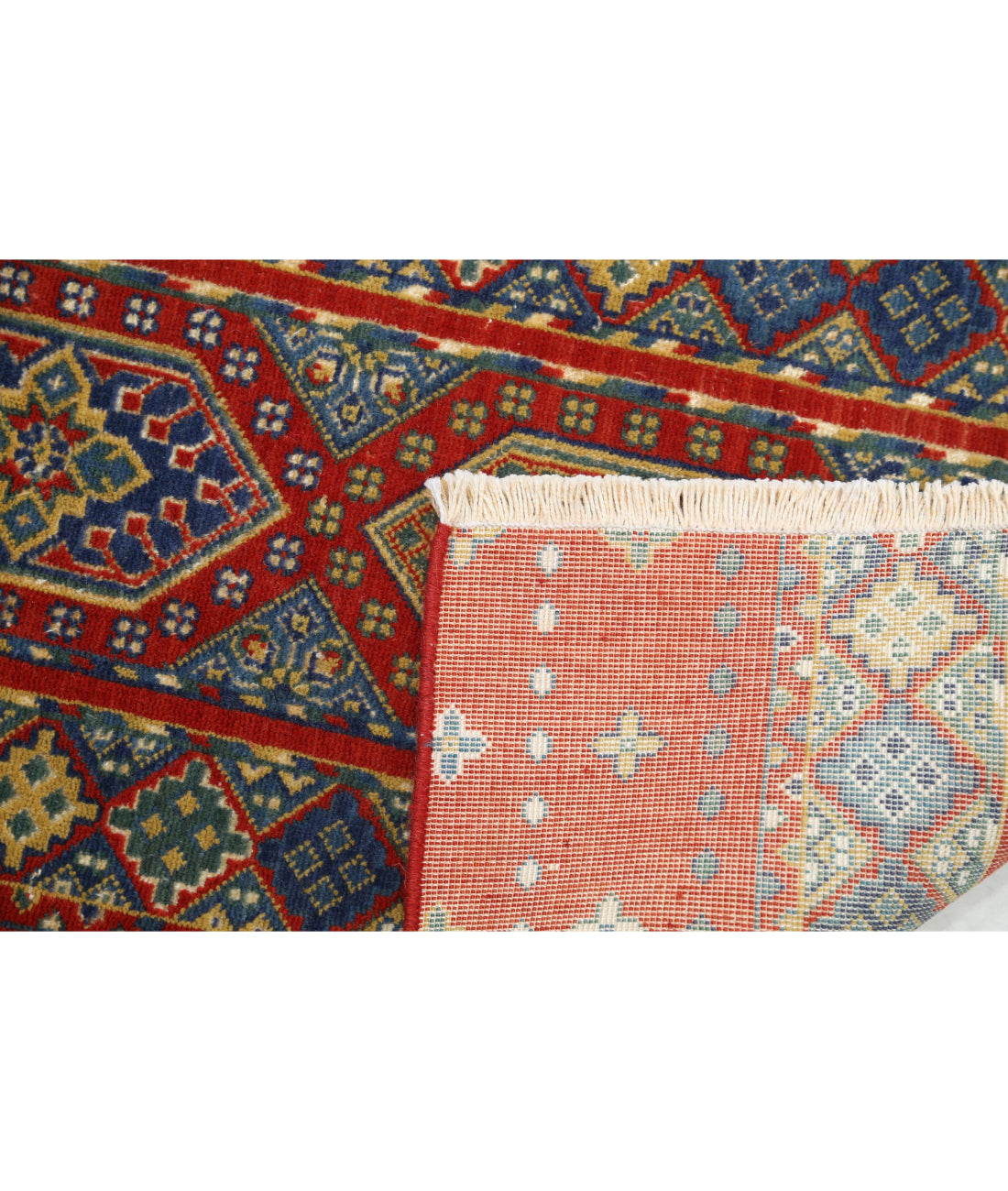 Gulshan 2'1'' X 3'10'' Power-Loomed Wool-Bamboo Silk Rug 2'1'' x 3'10'' (63 X 115) / Red / Blue