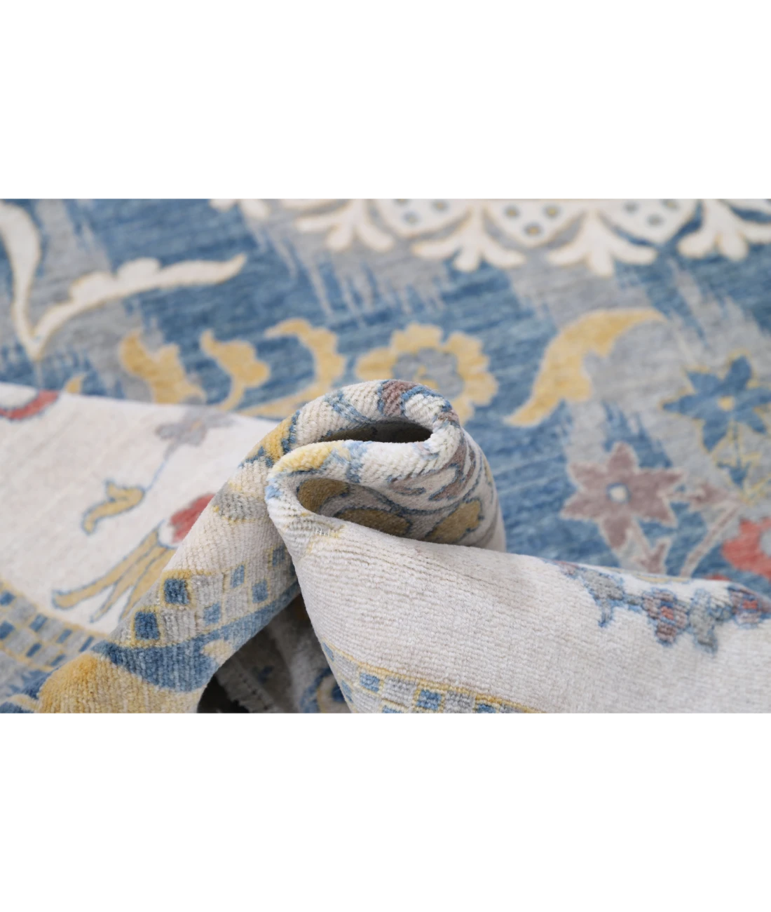 Power Loomed Ikat Wool Rug 8' 10" X 11' 10" 8' 10" X 11' 10" (269 X 361) / Blue / Ivory
