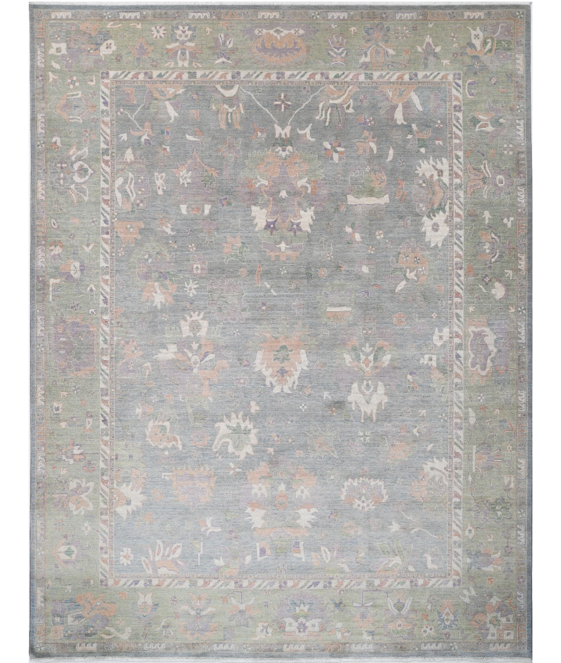 Power Loomed Lily Wool Rug 8' 10" X 11' 10" 8' 10" X 11' 10" (269 X 361) / Grey / Green