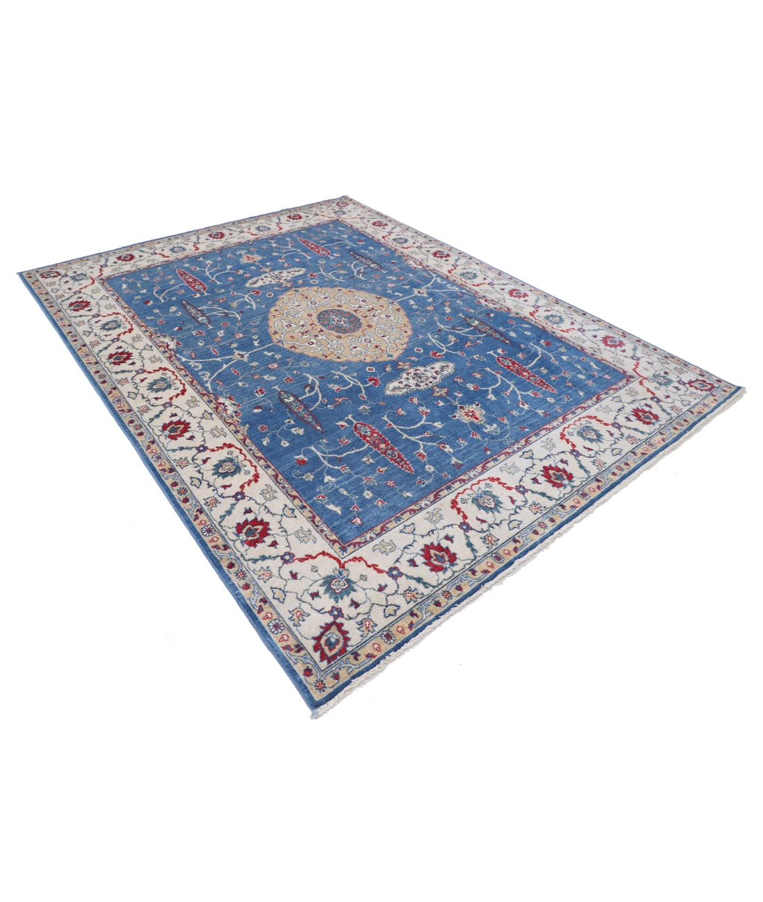 Power Loomed Pasha Wool Rug 7' 2" X 9' 5" 7' 2" X 9' 5" (219 X 287) / Blue / Ivory