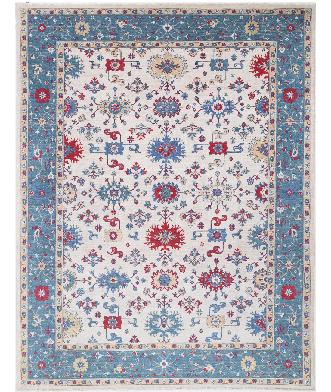 Power Loomed Pasha Wool Rug 9' 2" X 12' 0" 9' 2" X 12' 0" (280 X 366) / Ivory / Blue