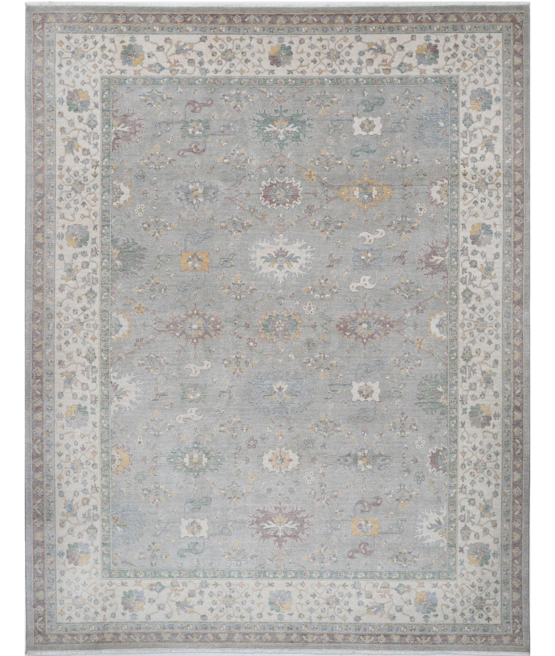 Power Loomed Pasha Wool Rug 9' 0" X 12' 0" 9' 0" X 12' 0" (274 X 366) / Grey / Ivory