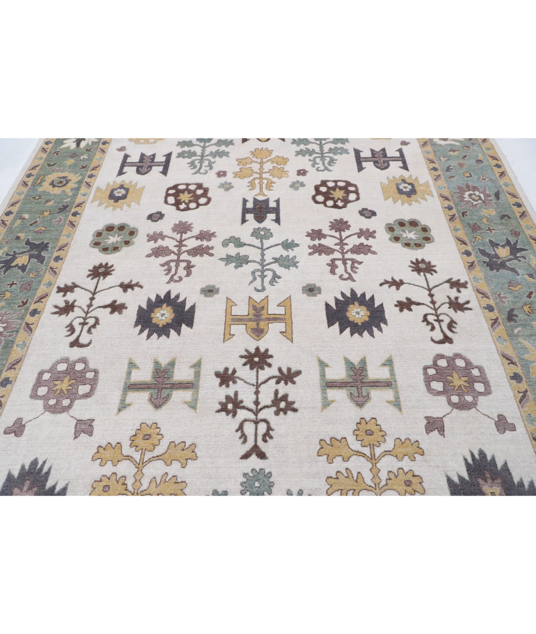 Power Loomed Pasha Wool Rug 7' 10" X 9' 10" 7' 10" X 9' 10" (239 X 300) / Ivory / Green