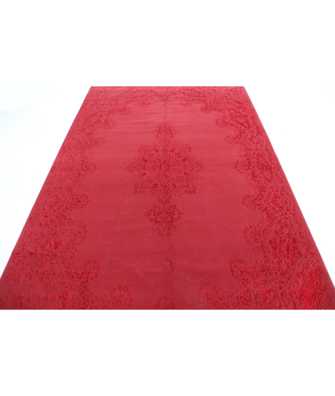 Vista 6'4'' X 9'9'' Power-Loomed Wool-Bamboo Silk Rug 6'4'' x 9'9'' (190 X 293) / Red / Red