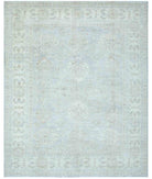 Hand Knotted Oushak Wool Rug - 9'8'' x 12'2'' 9' 8" X 12' 2" ( 295 X 371 ) / Grey / Ivory