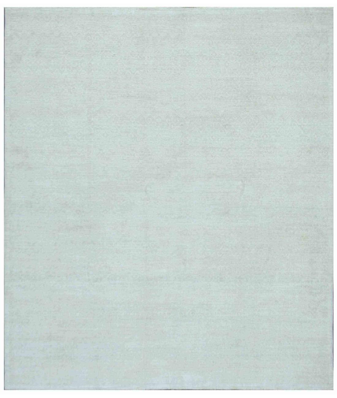 Hand Knotted Tabriz Wool Rug - 8'1'' x 9'3'' 8' 1" X 9' 3" ( 246 X 282 ) / Grey / Ivory