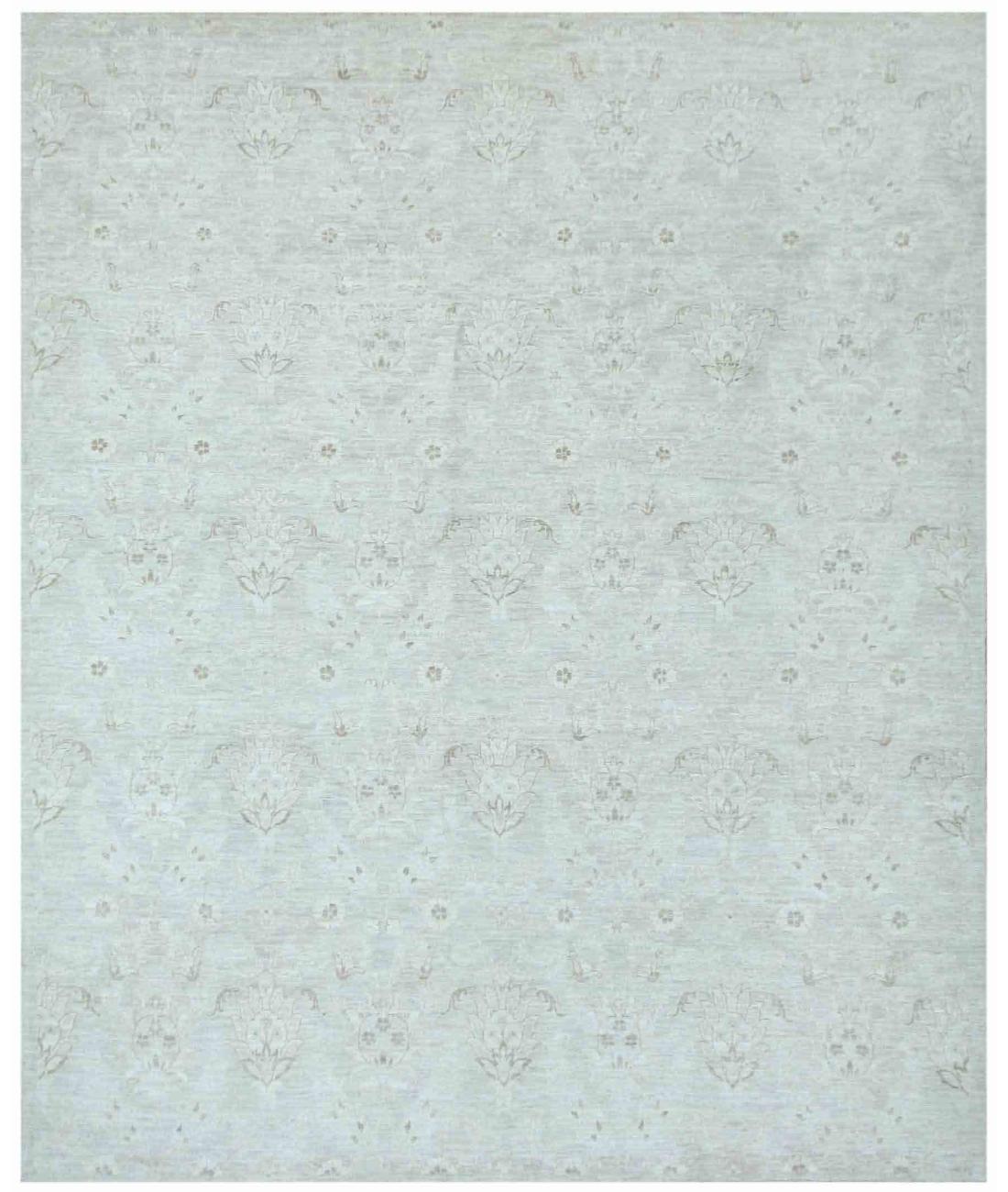 Hand Knotted Artemix Wool Rug - 8'0'' x 9'8'' 8' 0" X 9' 8" ( 244 X 295 ) / Grey / Ivory