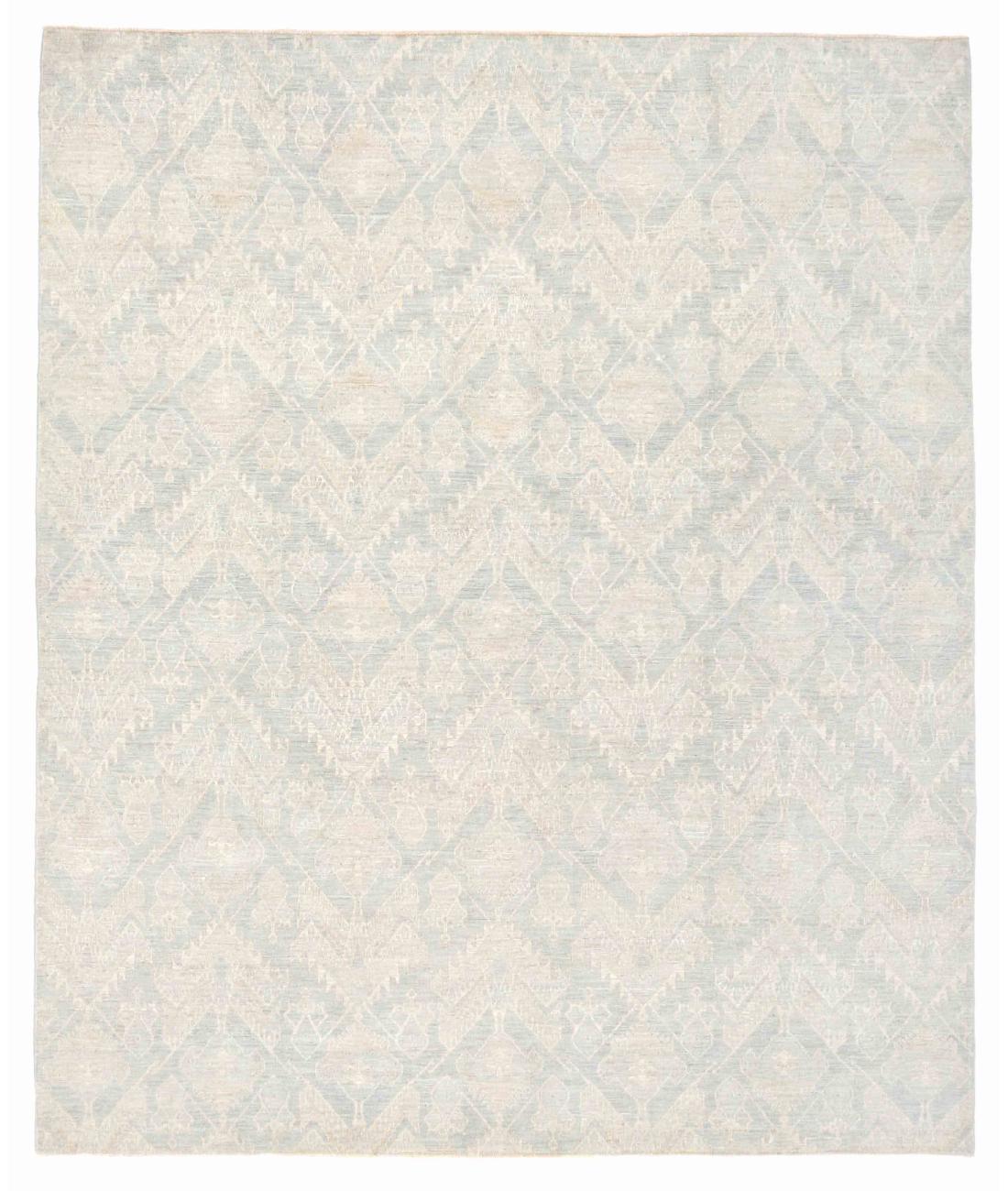 Hand Knotted Artemix Wool Rug - 8'8'' x 9'10'' 8' 8" X 9' 10" ( 264 X 300 ) / Blue / Grey