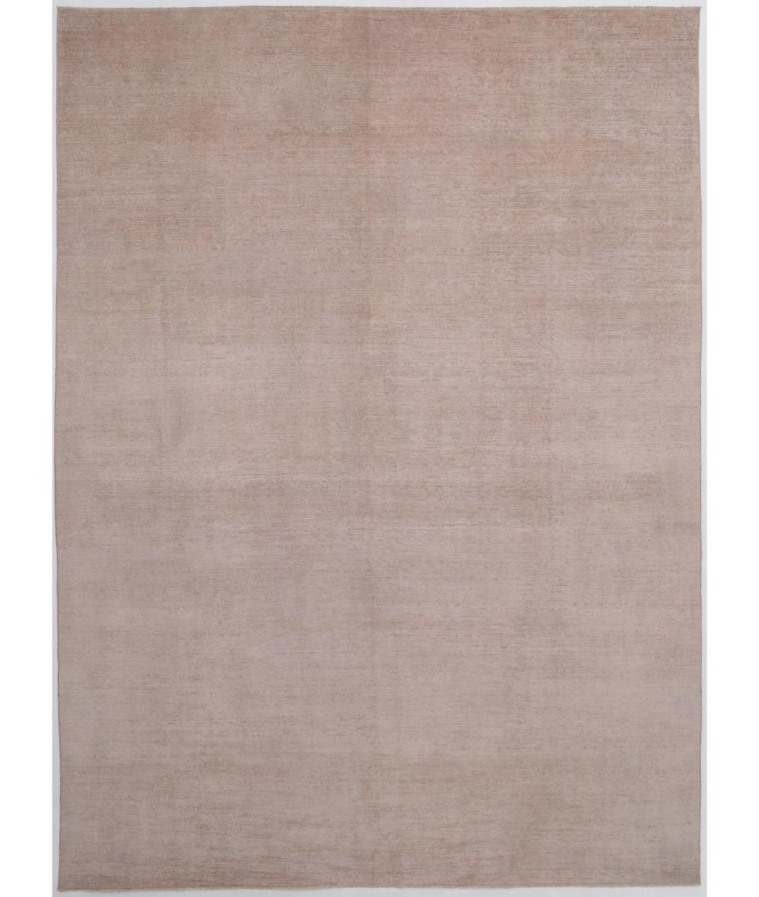 Hand Knotted Overdye Wool Rug - 9'9'' x 13'6'' 9' 9" X 13' 6" ( 297 X 411 ) / Pink / Pink