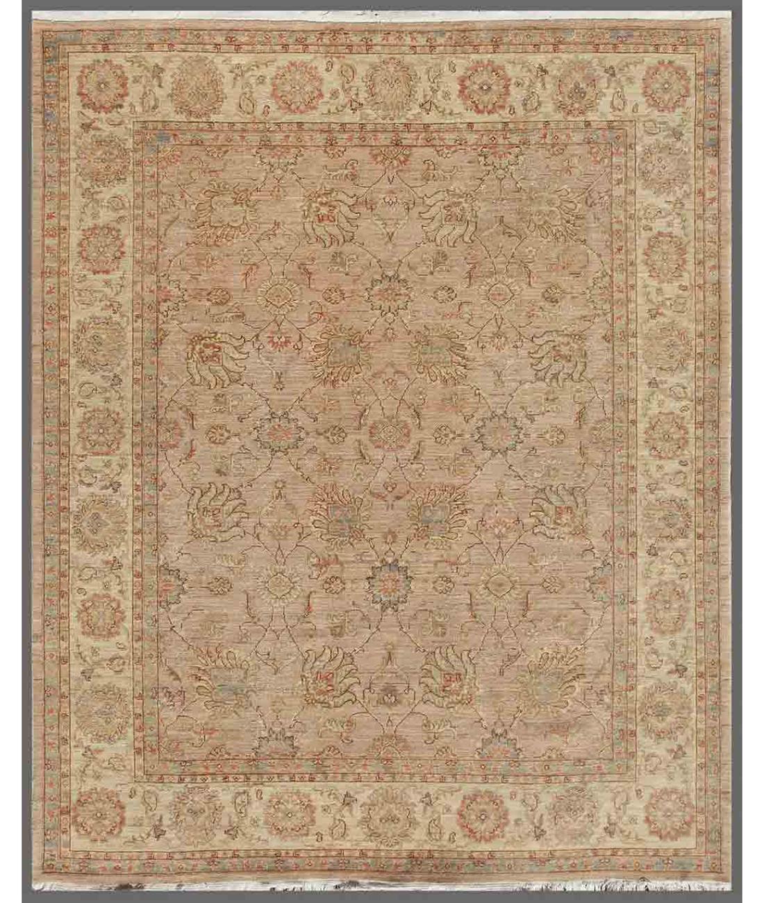 Hand Knotted Serenity Wool Rug - 8'1'' x 9'8'' 8' 1" X 9' 8" ( 246 X 295 ) / Brown / Ivory