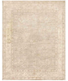 Hand Knotted Khotan Wool Rug - 8'0'' x 10'2'' 8' 0" X 10' 2" ( 244 X 310 ) / Grey / Ivory