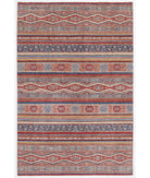 Hand Knotted Khurjeen Wool Rug - 6'6'' x 9'10'' 6' 6" X 9' 10" ( 198 X 300 ) / Multi / Blue