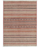 Hand Knotted Berjesta Wool Rug - 5'8'' x 7'9'' 5' 8" X 7' 9" ( 173 X 236 ) / Red / Ivory