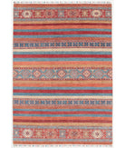 Hand Knotted Khurjeen Wool Rug - 5'7'' x 7'10'' 5' 7" X 7' 10" ( 170 X 239 ) / Multi / Blue