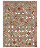 Hand Woven Natural Kilim Wool Kilim Rug - 6'4'' x 8'2'' 6' 4" X 8' 2" ( 193 X 249 ) / Multi / Multi