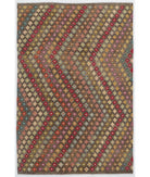 Hand Woven Natural Kilim Wool Kilim Rug - 6'7'' x 9'8'' 6' 7" X 9' 8" ( 201 X 295 ) / Multi / Natural