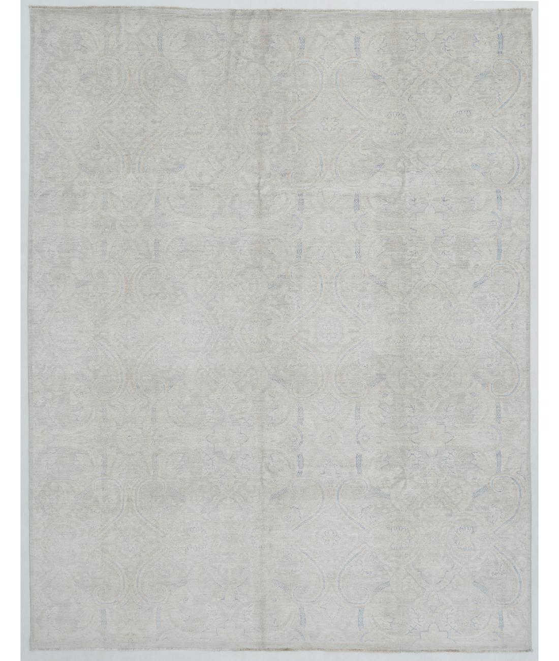 Hand Knotted Artemix Wool Rug - 7'10'' x 9'9'' 7' 10" X 9' 9" ( 239 X 297 ) / Grey / Ivory