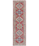 Hand Knotted Royal Kazak Wool Rug - 2'3'' x 8'6'' 2' 3" X 8' 6" ( 69 X 259 ) / Red / Ivory