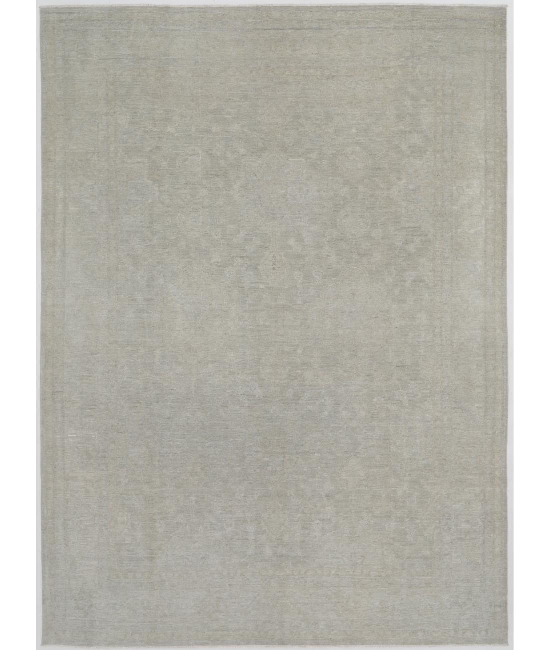 Hand Knotted Overdye Wool Rug - 8'9'' x 12'4'' 8' 9" X 12' 4" ( 267 X 376 ) / Silver / Silver