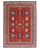 Hand Knotted Nomadic Caucasian Humna Wool Rug - 10'0'' x 13'7'' 10' 0" X 13' 7" ( 305 X 414 ) / Red / Blue