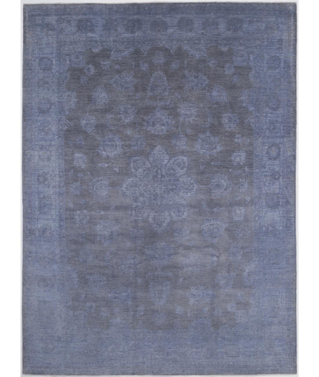 Hand Knotted Overdye Wool Rug - 8'11'' x 12'2'' 8' 11" X 12' 2" ( 272 X 371 ) / Blue / N/A
