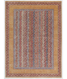 Hand Knotted Shaal Wool Rug - 5'9'' x 7'8'' 5' 9" X 7' 8" ( 175 X 234 ) / Multi / Brown