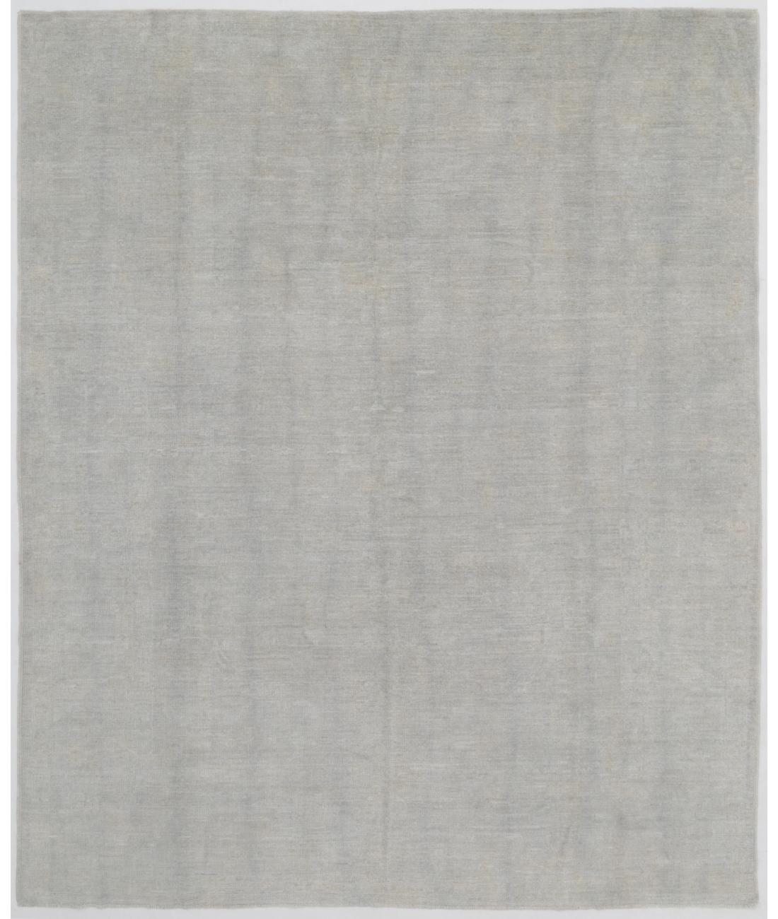 Hand Knotted Overdye Wool Rug - 8'0'' x 9'10'' 8' 0" X 9' 10" ( 244 X 300 ) / Grey / Grey