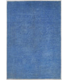 Hand Knotted Overdye Wool Rug - 5'2'' x 7'8'' 5' 2" X 7' 8" ( 157 X 234 ) / Blue / N/A