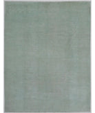 Hand Knotted Overdye Wool Rug - 8'11'' x 11'5'' 8' 11" X 11' 5" ( 272 X 348 ) / Green / Silver