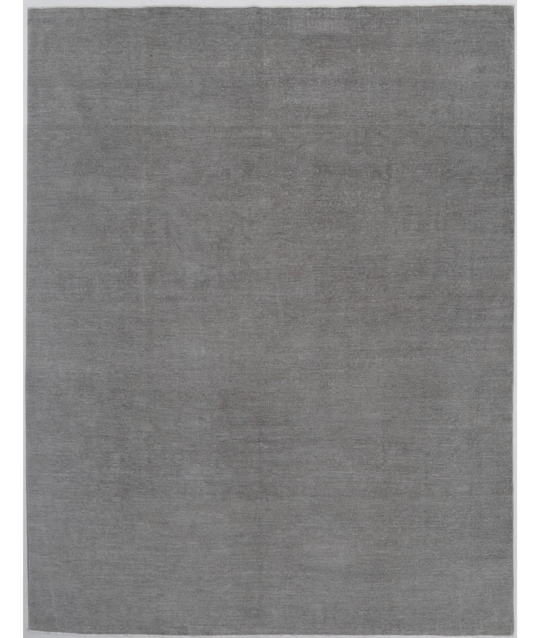 Hand Knotted Overdye Wool Rug - 8'10'' x 11'6'' 8' 10" X 11' 6" ( 269 X 351 ) / Grey / Grey