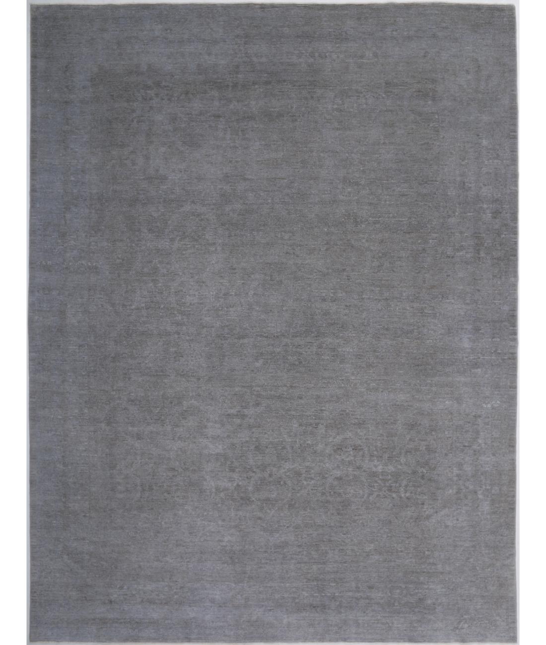 Hand Knotted Overdye Wool Rug - 13'0'' x 17'6'' 13' 0" X 17' 6" ( 396 X 533 ) / Grey / N/A