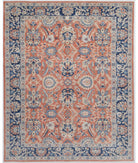 Hand Knotted Sultanabad Farhan Wool Rug - 7'10'' x 9'10'' 7' 10" X 9' 10" ( 239 X 300 ) / Pink / Blue