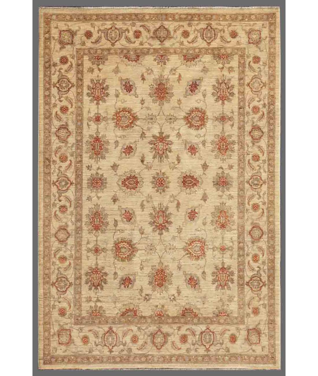 Hand Knotted Sultanabad Wool Rug - 5'7'' x 8'0'' 5' 7" X 8' 0" ( 170 X 244 ) / Ivory / Taupe